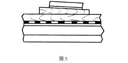 用壓木、木楔壓緊，見(jiàn)圖5